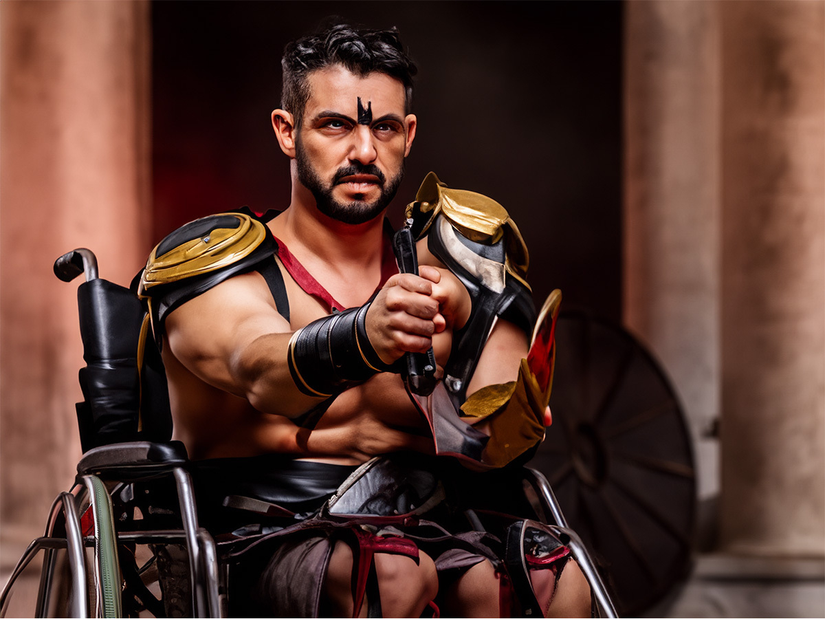 Wheelchair Gladiator generated with AI