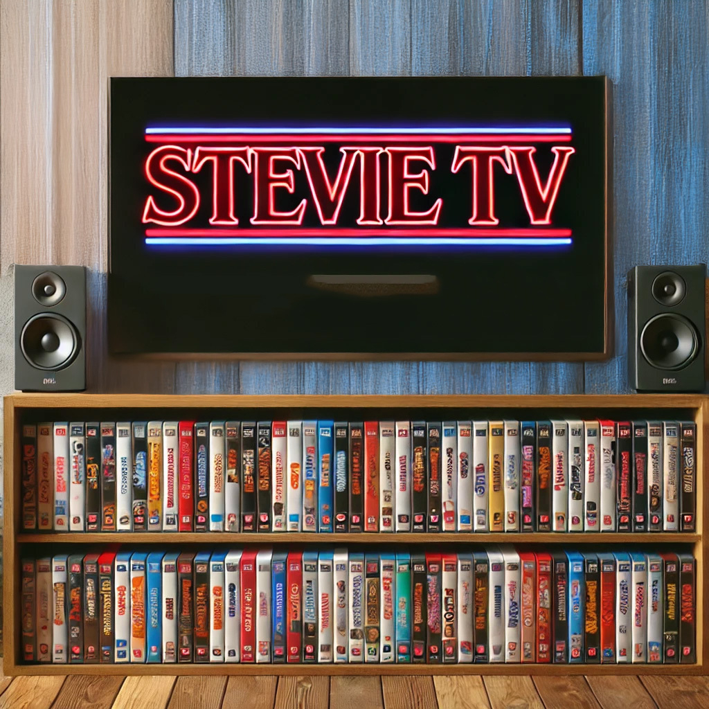 StevieTV 2024 image of a TV with videos underneath